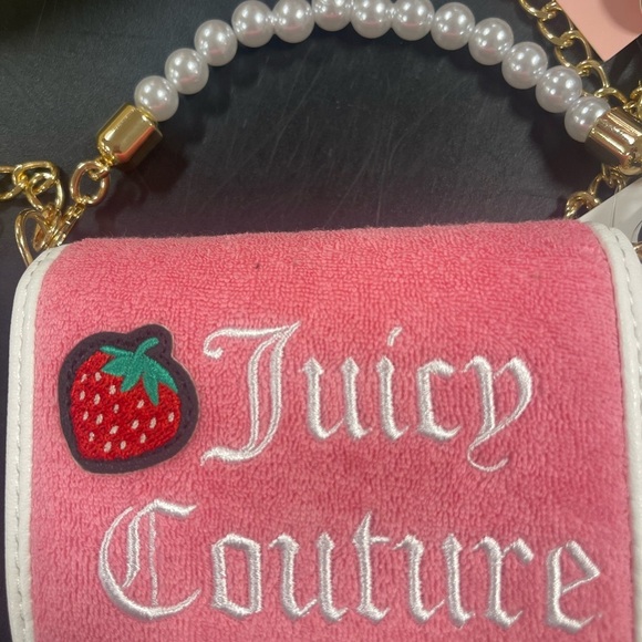 JUICY COUTURE MINI BAG W PEARL HANDLE AND GOLD CHAIN. New - Picture 4 of 5